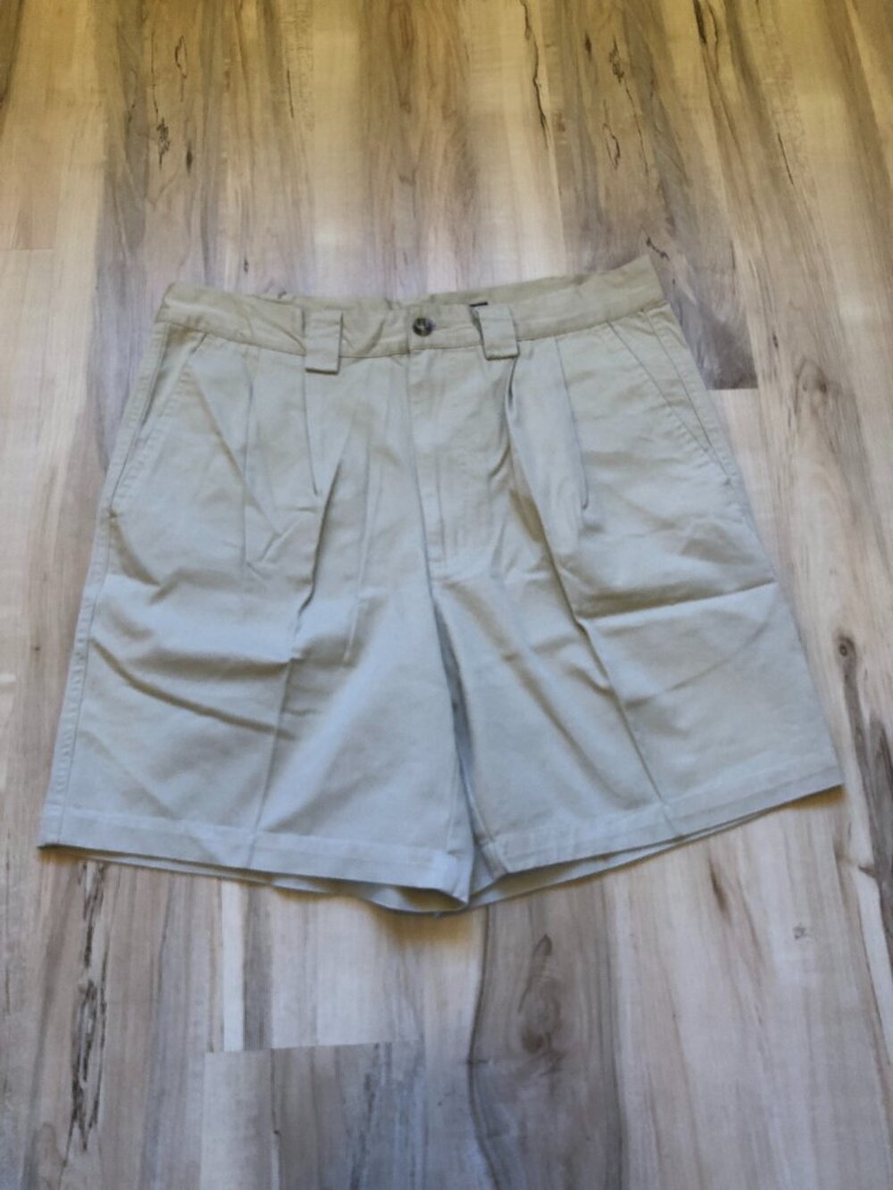 Vintage Crossings Shorts Mens 34 Khaki Pleated Golf NWT 100% Cotton NOS